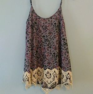 Brand New Purple With Lace Spaghetti Strap